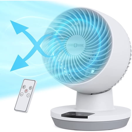Air Circulator Fan with Remote, Small Oscillating Table Fan with 8-Hour Timer, 90-Degree Tilt, 3 Speeds, LED Display, Touch Control,PARIS RHÔNE Quiet Desktop Fan for Bedroom