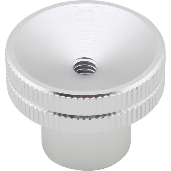 Speedway Motors Aluminum Air Cleaner Nut for 1/4 Inch Stud with O-Ring Seal, Easy Grip Silver Finish, 1-1/4 Inch Tall, 1-1/2 Inch Top Diameter