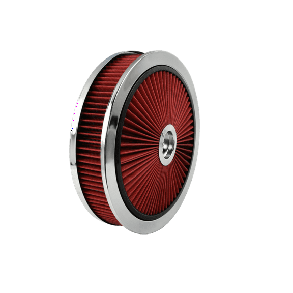 Air Cleaner Round 14" X 3" High Flow Thru Washable Drop Base 350 SBC Red