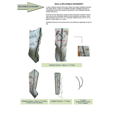 Air Compression Garment Extender (Half Leg 12" Inflatable Extender) Single