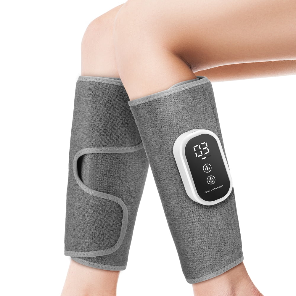 Air Compression Leg Massager – Adjustable 3 Modes for Calf, Foot & Muscle Relief – Lightweight & Fits Most – Home & Office Use (Gray, 2PC)