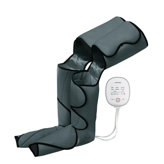 Air Compression Leg Massager Circulation Calf Foot Thigh Massage Muscle Massager Pain Relief With Heat Handheld Controller ,Portable and Relaxing Anywhere