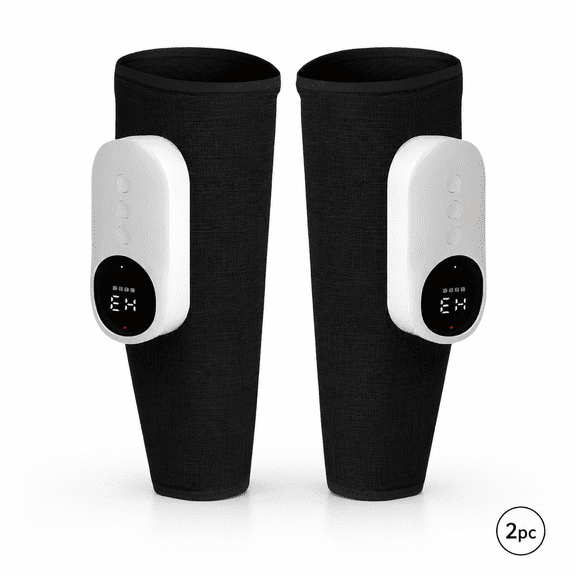 Air Compression Leg Massager with Heat, 360 Degree Full Wrap Calf and Thigh Massager, Wireless Portable Electric Foot and Calf Boot with Digital Touch Screen for Muscle Fatigue Relief