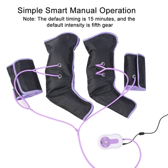 Air Compression Leg Massager and Electric Circulation Foot Wraps with Handheld Remote Control for Calf Ankle Muscle Pain Relief