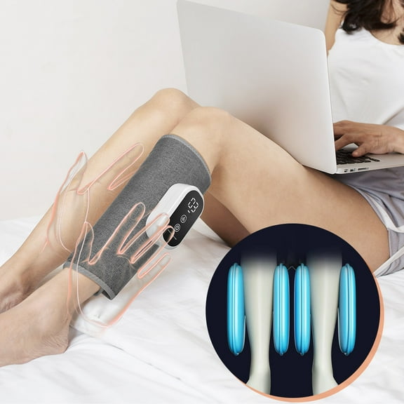 Air Compression Leg Massager with 3 Adjustable Modes for Calf & Foot Relaxation, Lightweight Design for Home & Office, Gray, 1PC