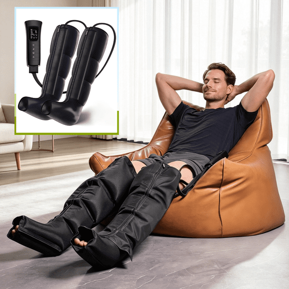 Air Compression Recovery System - Professional Sequential Massage Boots for Foot & Leg Circulation Boost