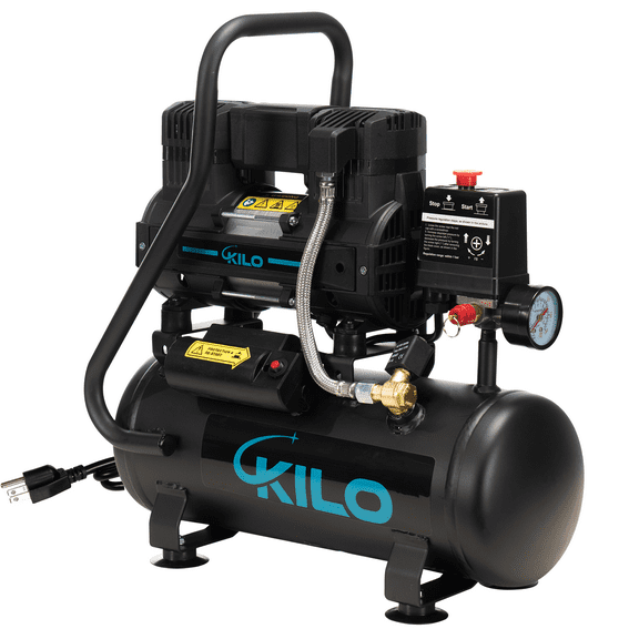 Air Compressor 2 Gallon Oil Free Air Compressor, 1.0HP, Max.100 PSI Pressure, 65dB Ultra Quiet Compressor for Auto Repair, Tire Inflation, Spray Painting, Woodwork Nailing,Portable Air Compressor