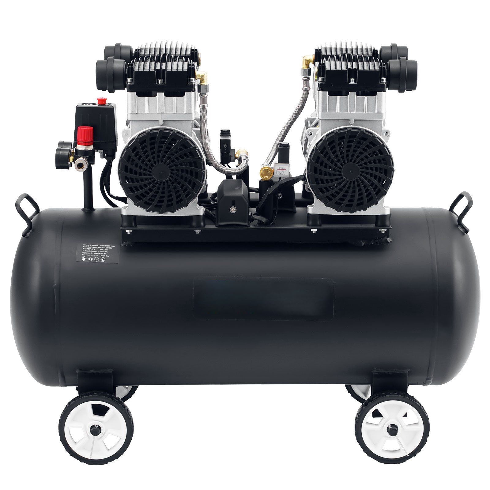 Air Compressor 20 Gallon, 4HP Oil-Free, 10.6 CFM, Quiet Portable ...
