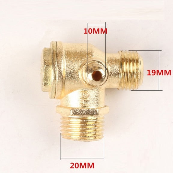 Air Compressor 3-Port Zinc Alloy Male Threaded Check Valve Connector Tool
