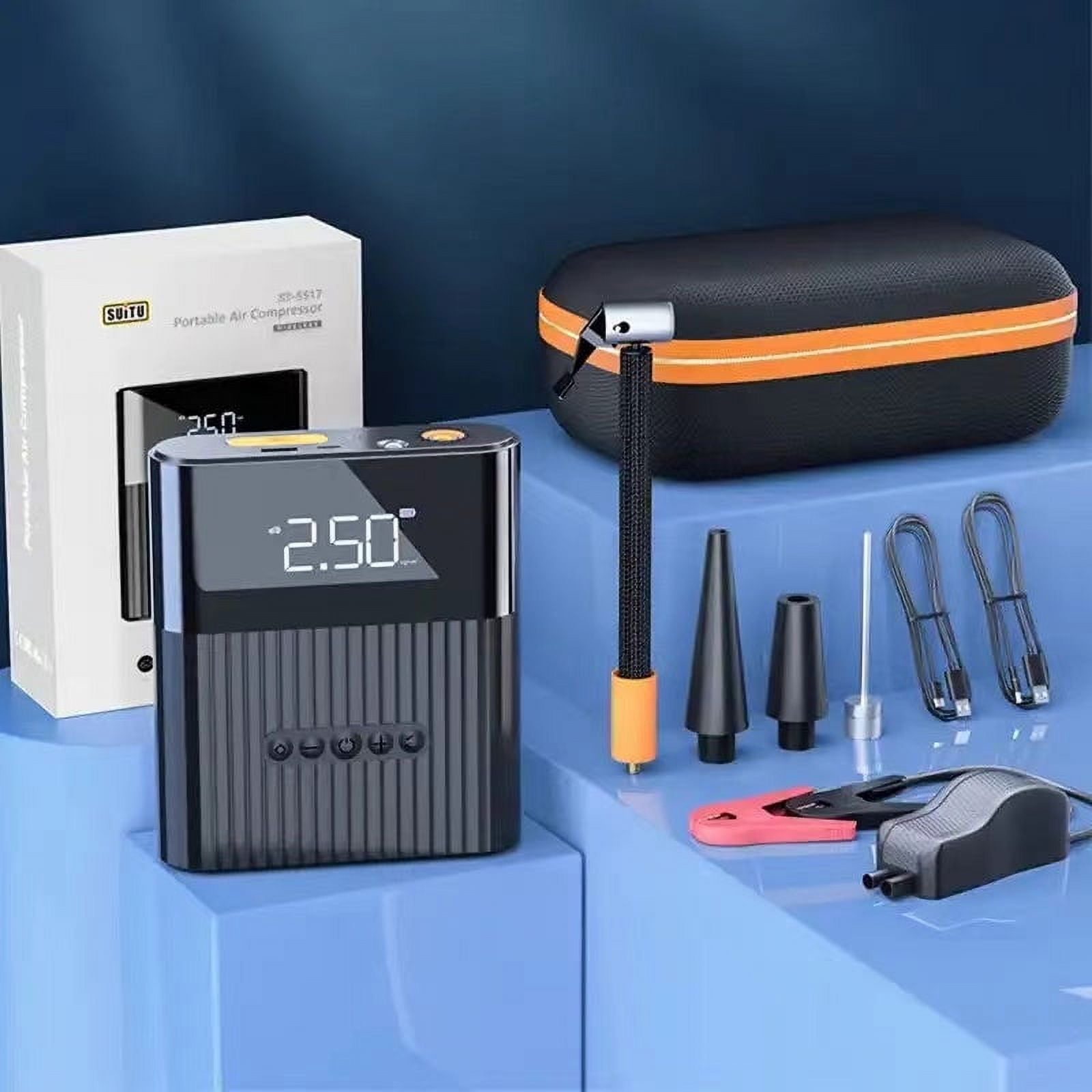 Air Compressor with Car Jump Starter, Tyre Inflator with Power Bank and