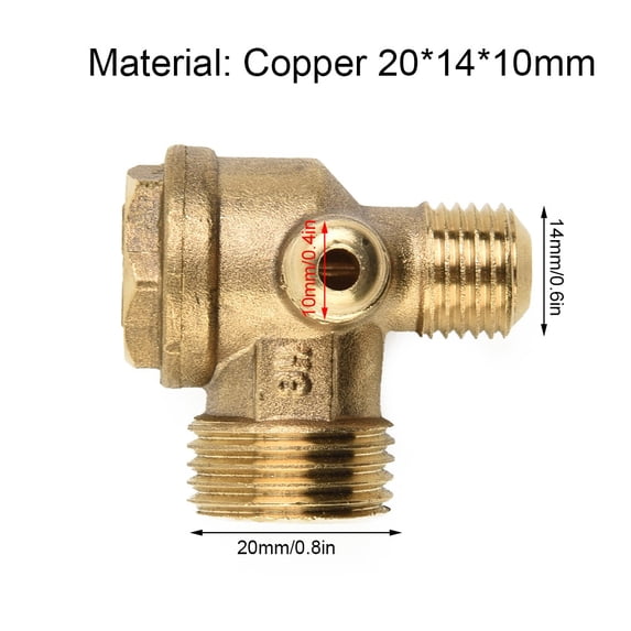 Air Compressor Check Valve Brass For Air Compressor Prevent 3 Port Brass Male Threaded Check Valve Connector Tool