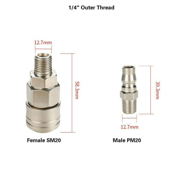 Air Compressor Connectors High Pressure Coupling C type Pneumatic Fitting Quick Connector SM20 PM20 SF20 PF20 Stainless Steel