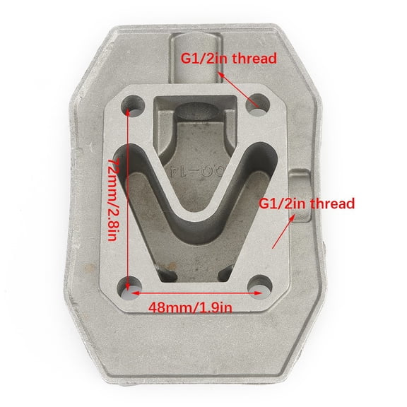 Air Compressor Cylinder Head G1/2In Thread Cooling Cover Spare Parts 48 X 72Mm