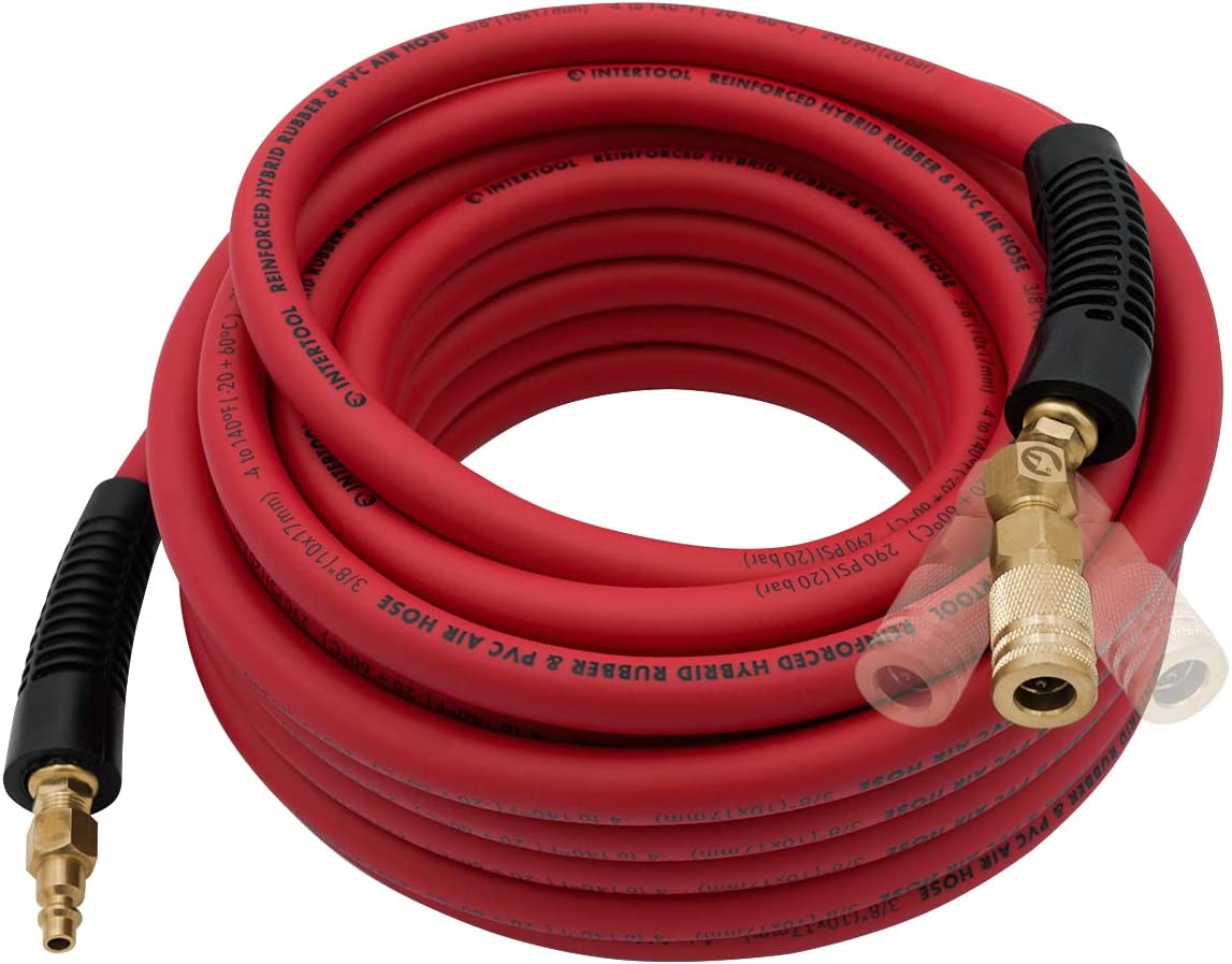 Air Compressor Hose 3/8Inch X 50 Ft, UltraDurable Reinforced Lining, Lightweight Flexibility