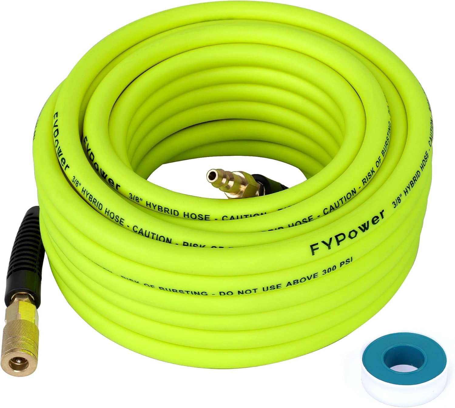 Air Compressor Hose 3/8 Inch x 50 Feet Hybrid Hose with Fittings ...