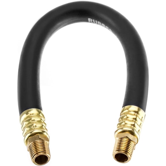 Air Compressor Hose, 3/8" X 13" Air Hose, 300 PSI Max Working , 1/4" Male NPT To 1/4" Male NPT Connections, 1 Pack