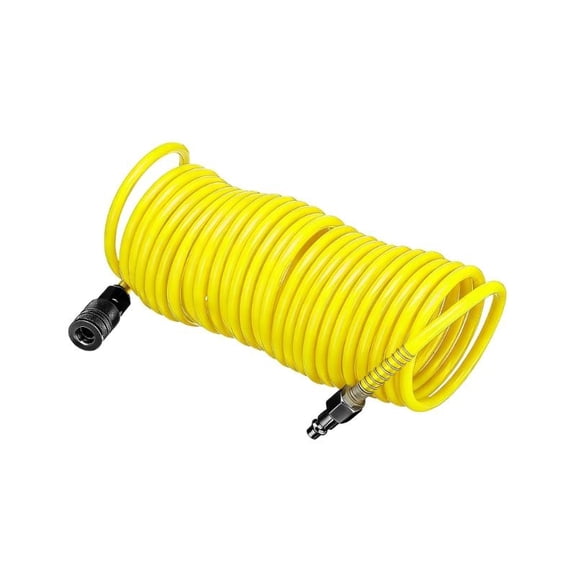 Air Compressor Hose 7.5m Tubing with 1/4in Quick Coupler Coiled Flexible Pneumatic Tubing Quick Coupling Pipe