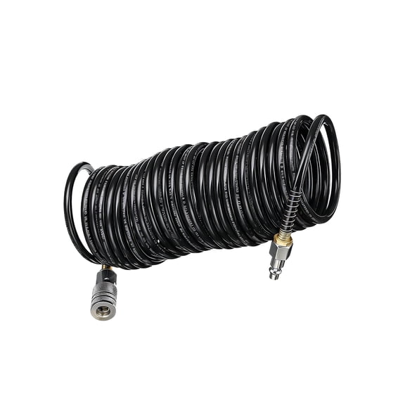 Air Compressor Hose 7.5m Tubing with 1/4in Quick Coupler Coiled Flexible Pneumatic Tubing Quick Coupling Pipe