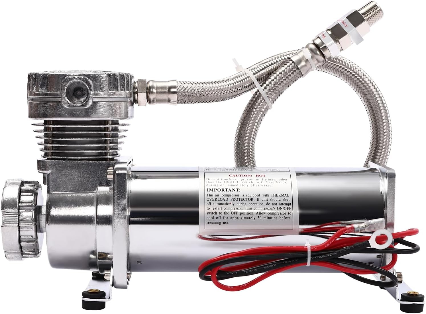 Air Compressor Kit, 12V Air Ride Suspension Compressor, Heavy Duty Airflow Tire Inflator, Portable Air Compressor, Car Retrofit Suspension Air Pump 200PSI