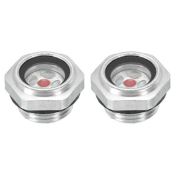 Air Compressor Oil Sight Glass, 2 Pack G 1/2" Aluminum Oil Level Gauge