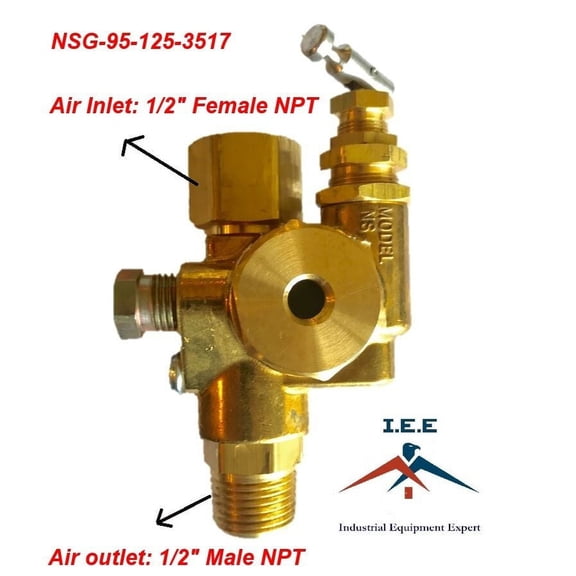 Air Compressor Pilot Unloader Check Valve Combo 95-125 PSI NSG-95-125-3517