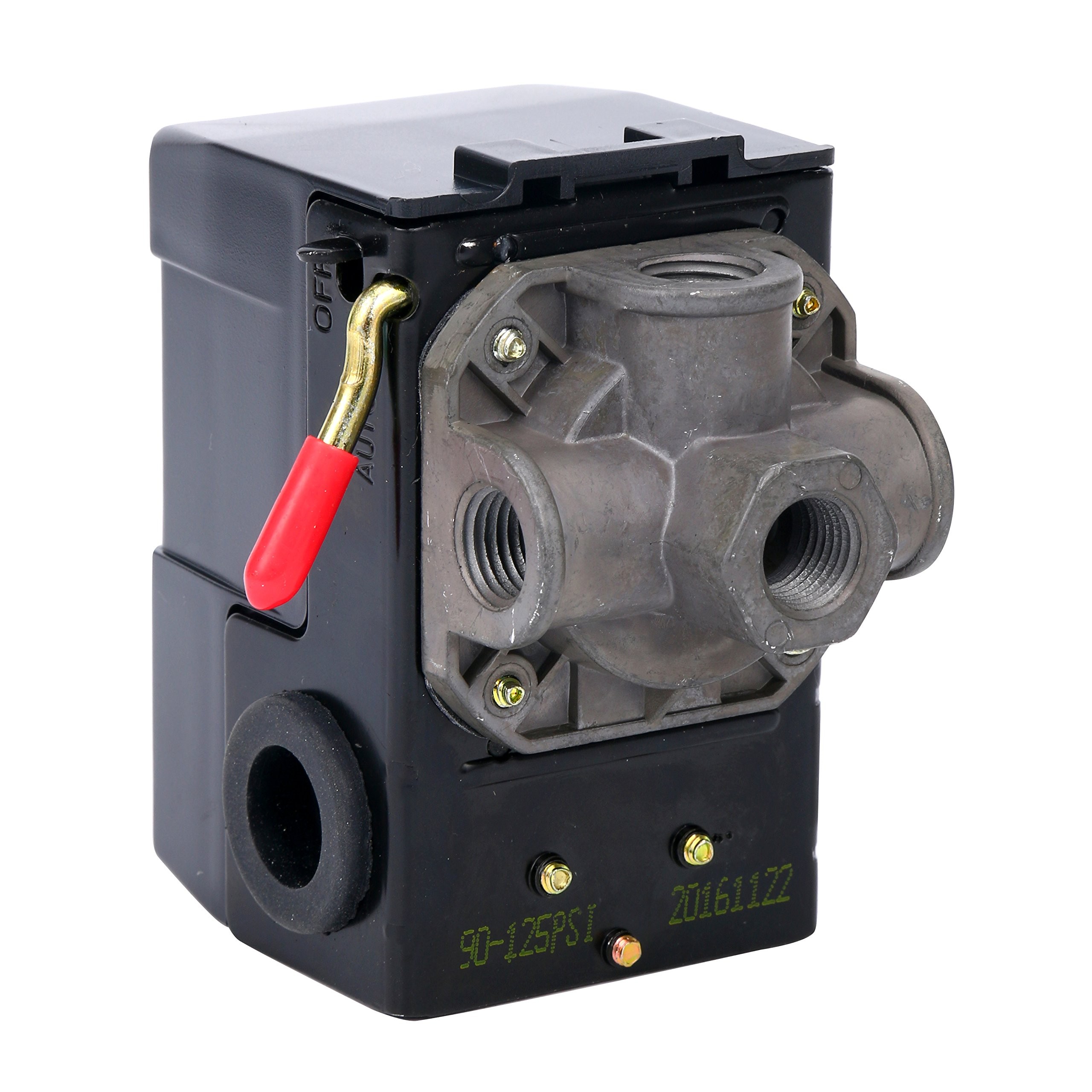 Air Compressor Pressure Switch Control Valve 95-125 PSI 4 Port On Off ...
