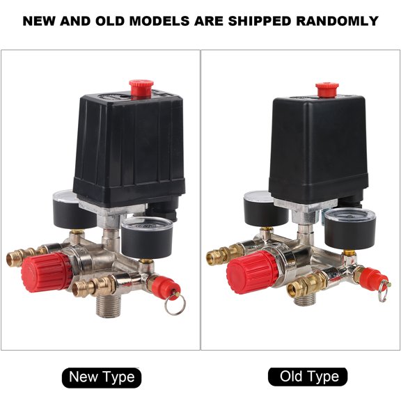 Air Compressor Pressure Switch Controller with Dual Gauges & Bracket for Bama, 5-8KG