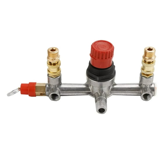 Air Compressor Pressure Valve Switch Control Manifold Regulator Gauges Tool TAPDRA Spare Part