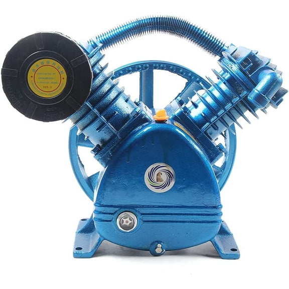 Air Compressor Pump Head, 21CFM 5.5HP Air Compressor Pump Replacement 175Psi V-Type Dual-Cylinder Air Compressor Piston Pump Head, V-0.6/12.5 (US Stock)
