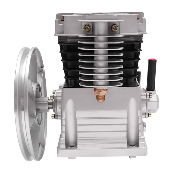Air Compressor Pump Head, 250L/Min 8 Bar Dual Piston Air Compressor Replacement Parts, High Flow 420L/Min Intake for Industrial Vacuum Use