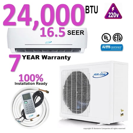 Air-Con 24000 BTU Mini Split Air Conditioner Heat Pump Ductless 16.50 Seer 220v