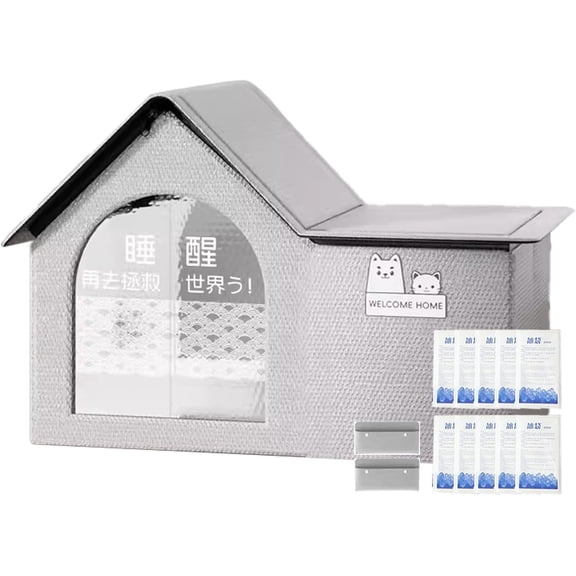Air Conditioned Cat House, Pet Refrigerated House Indoor Outdoor, with 10 Ice Packs Cooling System, Air-Conditioned Pet Room for Summer