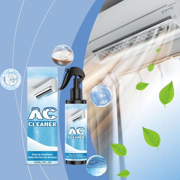 Air Conditioner Cleaner 120ml, Multi Machine Compatible Foam for Indoor Unit, Filter Dust Dirt Odor Remover, Gentle Safe Formula and Home Office AC Maintenance