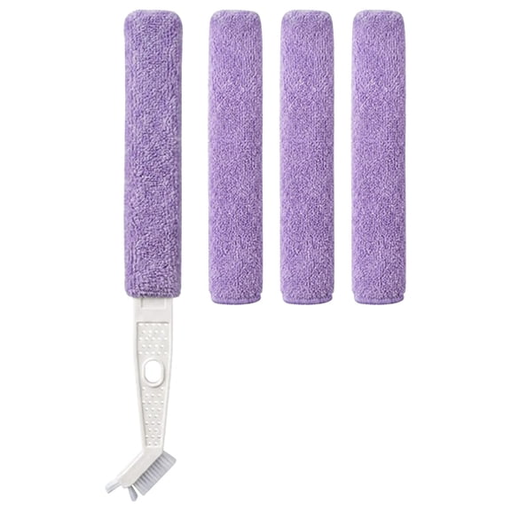 Air Conditioner Cleaner Set, 12 Inch Mini Split Cleaning Kit, Under Fridge Cleaning Tool, Window Unit Kit with 3 Replaceable Brush Clothes for Furnitures, Home Cleaning Aid,Purple
