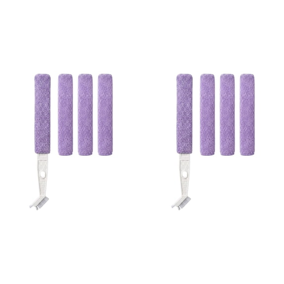Air Conditioner Cleaner Set, 12 Inch Mini Split Cleaning Kit, Under Fridge Cleaning Tool, Window Unit Kit with 3 Replaceable Brush Clothes for Furnitures, Home Cleaning Aid,Purple*2