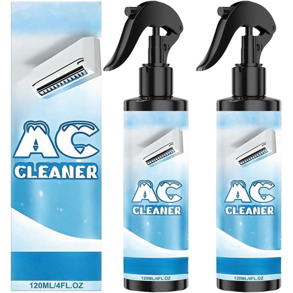 Air Conditioner Cleaner Spray - Grease & Dust Remover for AC Coils & Filters, No-Rinse Self-Cleaning Formula for Mini-Split, Window & Portable AC Units (2)