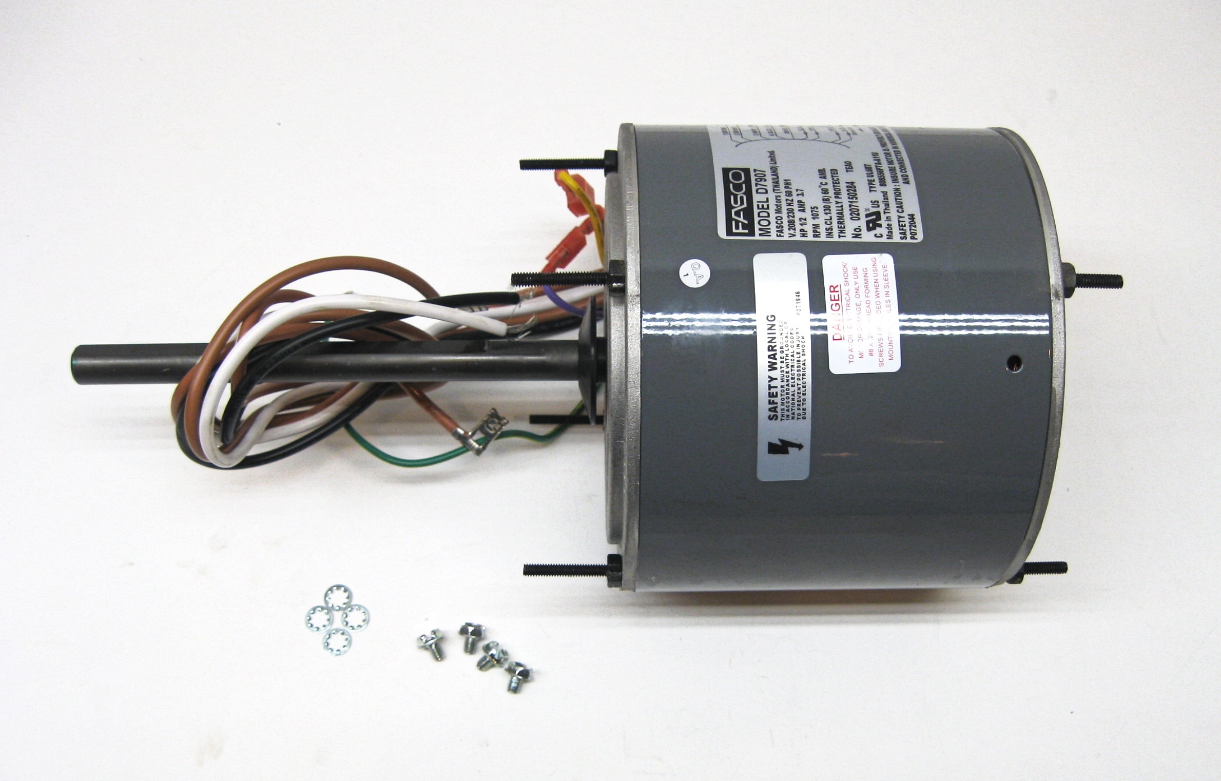 Air Conditioner Condenser Fan Motor Totally Enclosed (TENV) 1/2 HP 230  Volts 1075 RPM Ball Bearing Single Speed Fasco D7907