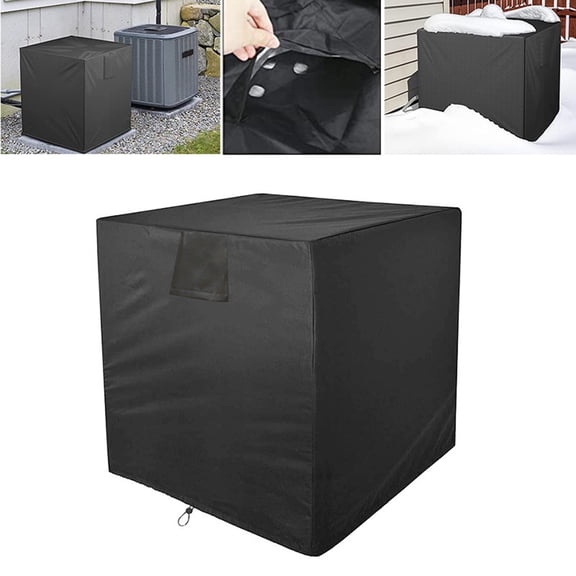 Air Conditioner Cover Outdoor Unit, Rvkxad Windproof Snowproof AC Unit Cover, 420D Polyester Heavy Duty Universal Fit 24x24x30 Inch with Mesh Ventilation