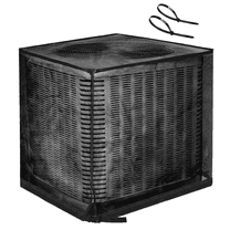 Air Conditioner Cover for Outside, Full Mesh All Seasons Central AC Unit Protector, Against Leaves, Debris, Cottonwood, Includes 2 Zip Ties, 27.5"x27.5"x31.5"