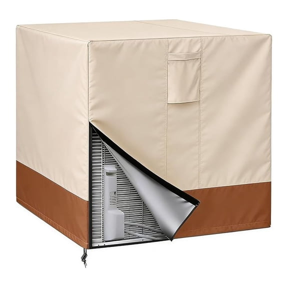 Air Conditioner Cover for Outside Units, 420D Waterproof Square Air Conditioning Covers with , Outdoor Winter Central Condenser Protector for HVAC, Heat Pump, Fits up to 34x34x30 Inches