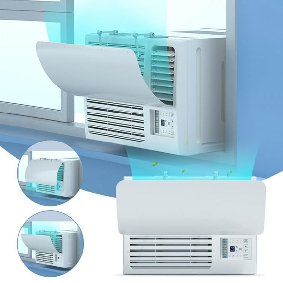 Air Conditioner Deflector Hood, Adjustable PVC Vent Baffle Cover For Window/Wall AC Units, Optimized Airflow Control & Stability, Fit, White, 53X27cm