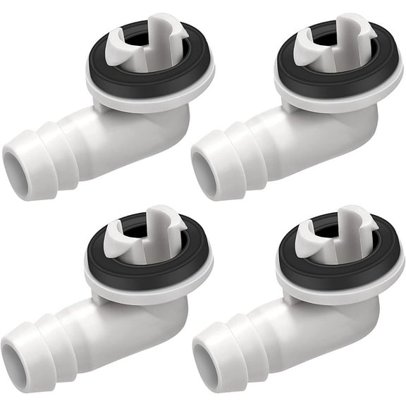Air Conditioner Drain Connector 4PCS 3/5 Inch AC Drain Hose Elbow Fitting with Rubber Ring for Window AC and Mini Split Units