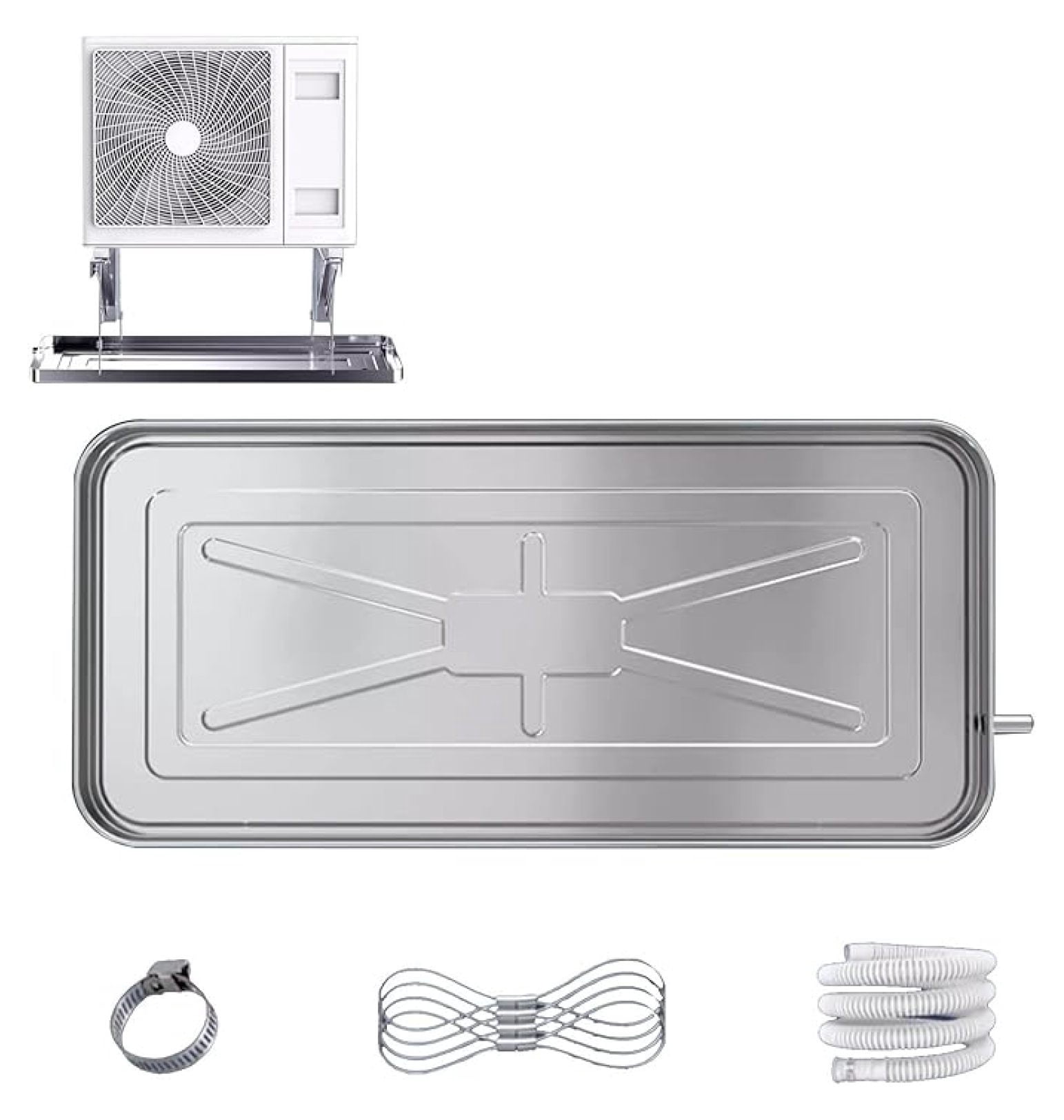 Air Conditioner Drip Tray Condensate Drain Pan, Outdoor Stainless Steel ...