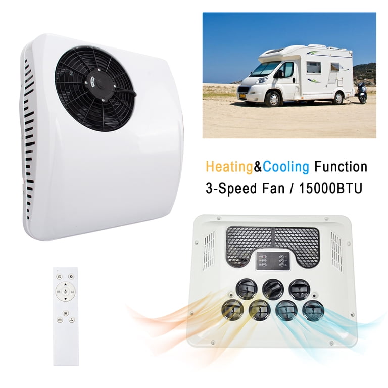 12V RV Roof Air Conditioner With Heating & Cooling - Touch Screen & Remote Control For Campers, Motorhomes, Travel Trailers
