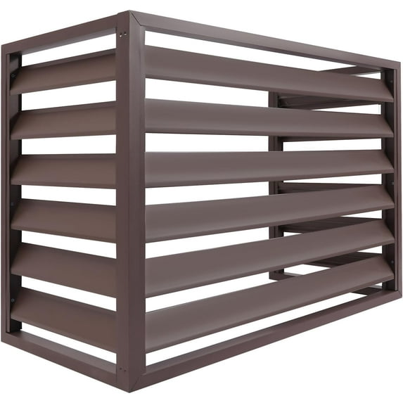 Air Conditioner Fence 3 Panels,Privacy Fence Covers, Composter Bin,Trash Can Fence,Aluminum Alloy Enclosure Panels for Hiding and Concealing Outside AC Unit (Coffee, L39.37*W19.69*H31.527.56in)