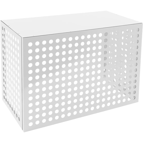 Air Conditioner Fence 4 Panels Trash Can Enclosure Outdoor Privacy Screen,28'' HX20'' W Decorative Privacy Fence Panel for Patio Yard Outdoor (White)