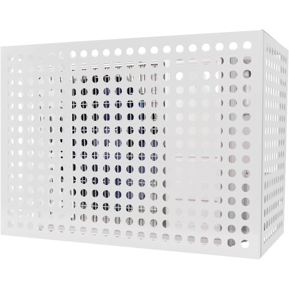 Air Conditioner Fence, A/C Conditioning Unit Freestanding Privacy Screen Fence Panels, 4-Panels Metal Privacy Fence Cover for Outside Trash Can, Pool Equipment Fence (White)