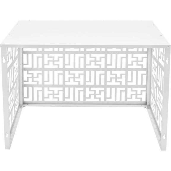 Air Conditioner Fence Privacy Screen 4 Fencing to Hide Air Conditioner Screen for Outside Units, Outdoor Equipment Enclosure Panels (White F, 43.31 * 21.65 * 31.5in)