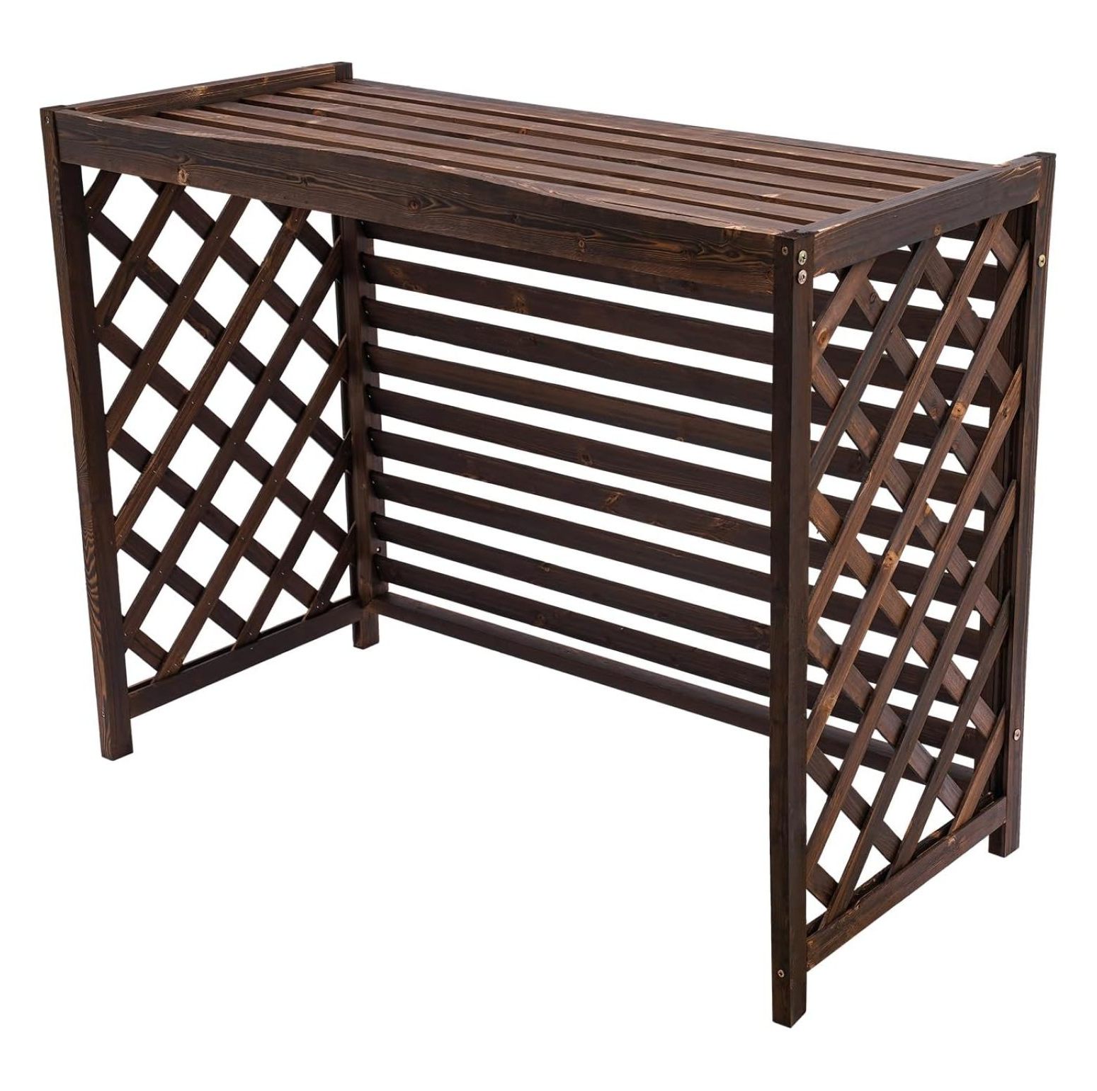 Air Conditioner Fence Screen, Carbonized Preservative Wood Air