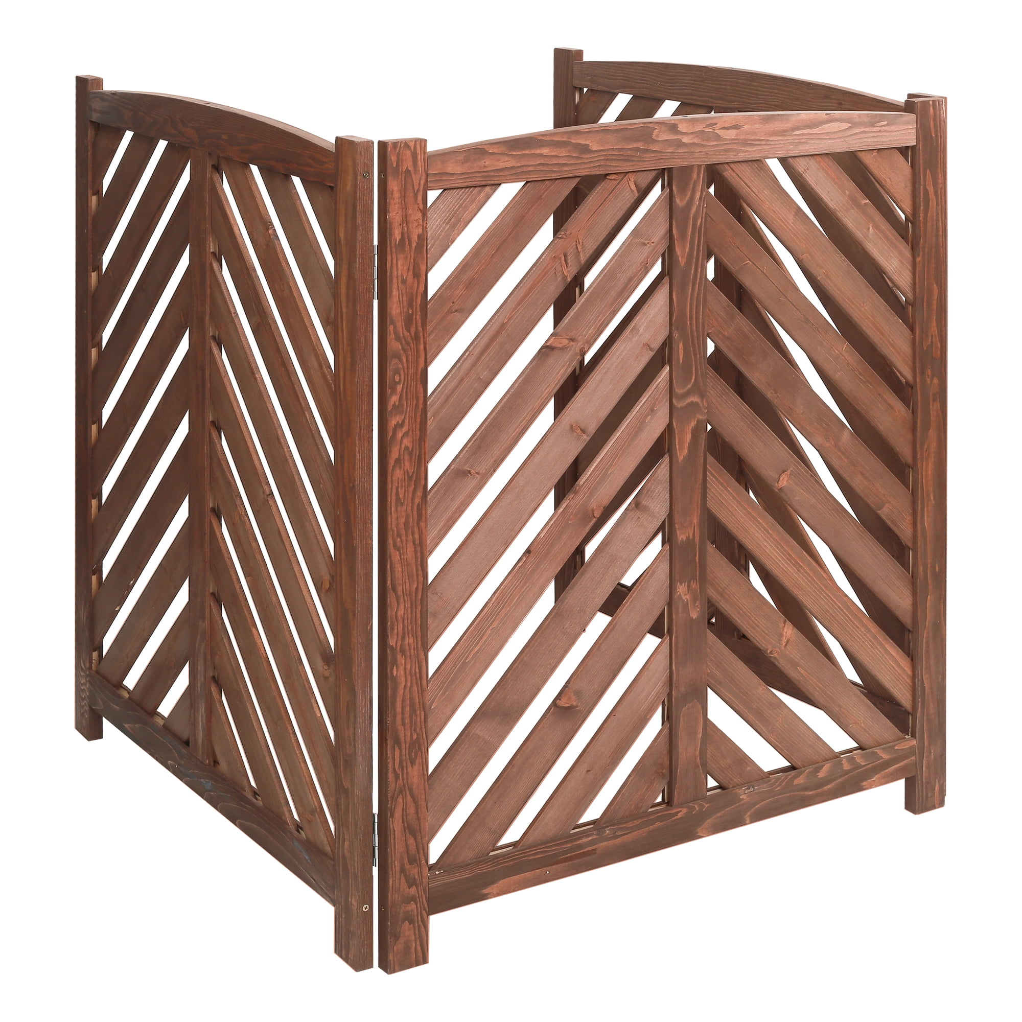 Air Conditioner Fence Screen, Outside Cedar Privacy Fence 3 Panels to Hide AC & Trash Enclosure, 33"W x 38"H